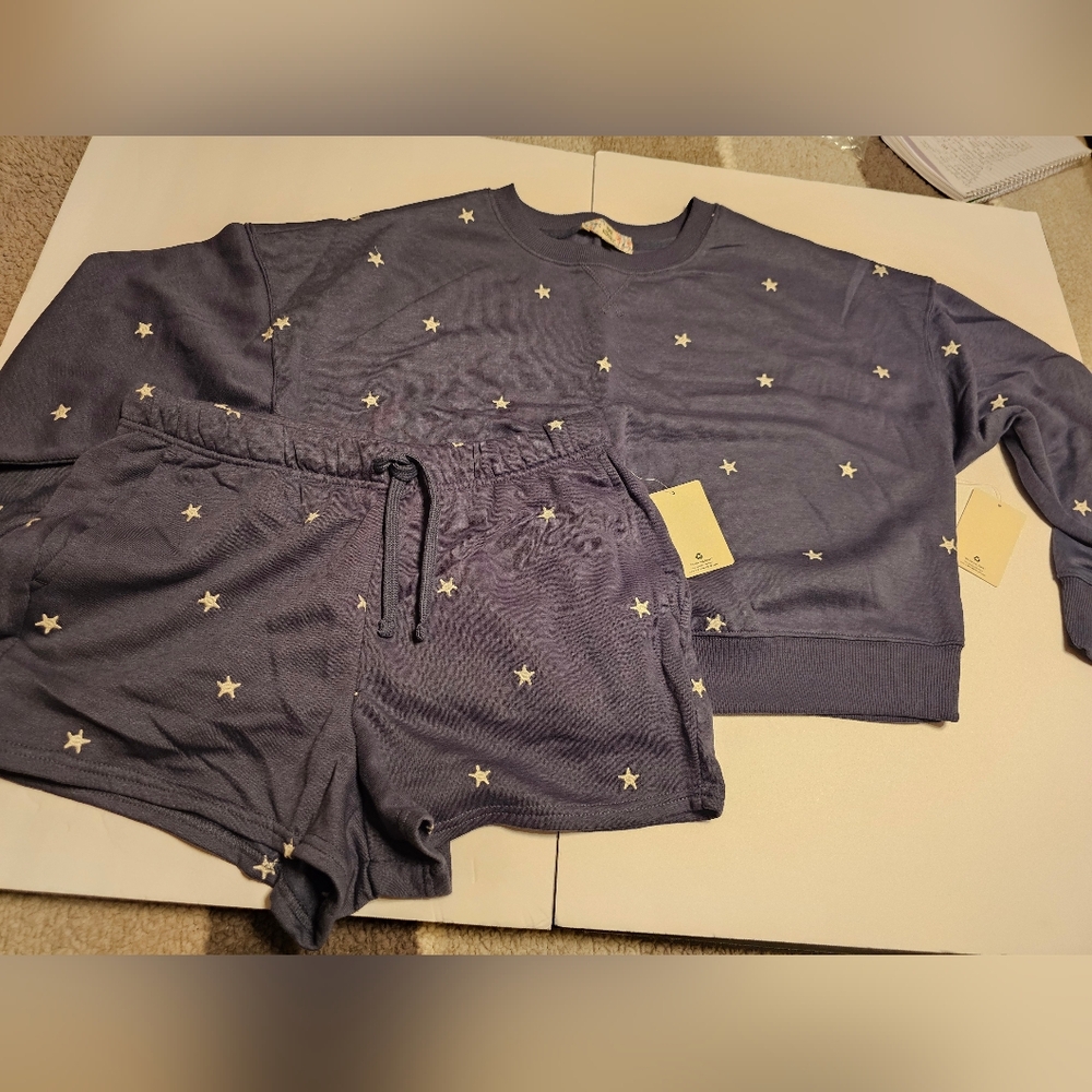 Pink Republic Starry Short Set - Navy In Jr Size